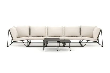 Usteryd utendørs rett 5-seters sofa - Svart/Beige - Hagemøbler & utemiljø - Loungemøbler - Loungegrupper