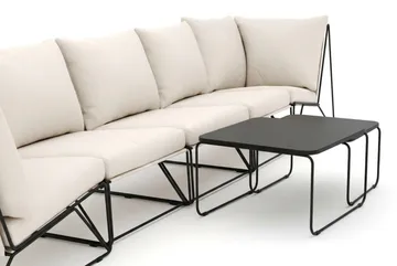 Usteryd utendørs rett 5-seters sofa - Svart/Beige - Hagemøbler & utemiljø - Loungemøbler - Loungegrupper