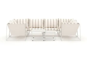 Usteryd utendørs U-sofa 6-seters med lukket avslutning - Beige/Striped - Hagemøbler & utemiljø - Loungemøbler - Loungegrupper