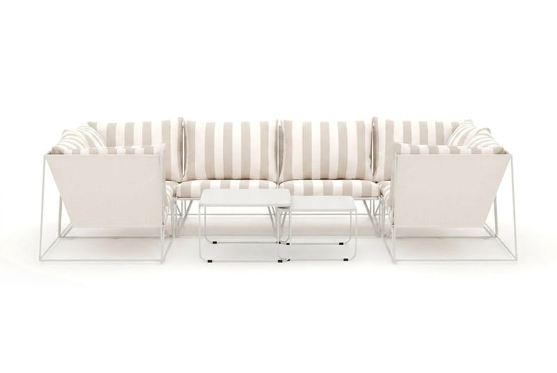 Usteryd utendørs U-sofa 6-seters med lukket avslutning - Beige/Striped - Hagemøbler & utemiljø - Loungemøbler - Loungegrupper