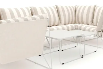 Usteryd utendørs U-sofa 6-seters med lukket avslutning - Beige/Striped - Hagemøbler & utemiljø - Loungemøbler - Loungegrupper