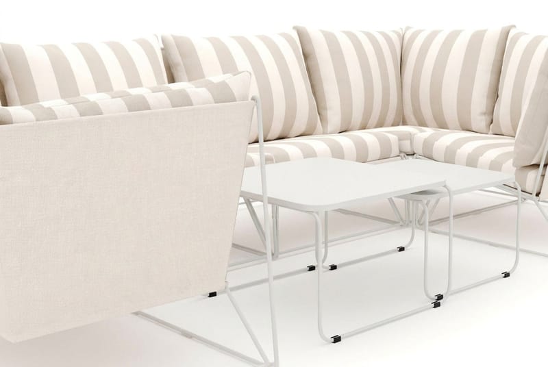 Usteryd utendørs U-sofa 6-seters med lukket avslutning - Beige/Striped - Hagemøbler & utemiljø - Loungemøbler - Loungegrupper