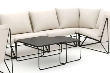 Usteryd utendørs U-sofa 7-seters med lukket avslutning - Svart/Beige - Hagemøbler & utemiljø - Loungemøbler - Loungegrupper