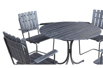 Vaxholm Spisegruppe Rund - Kaffesvart/Grå - Hagemøbler & utemiljø - Loungemøbler - Loungegrupper