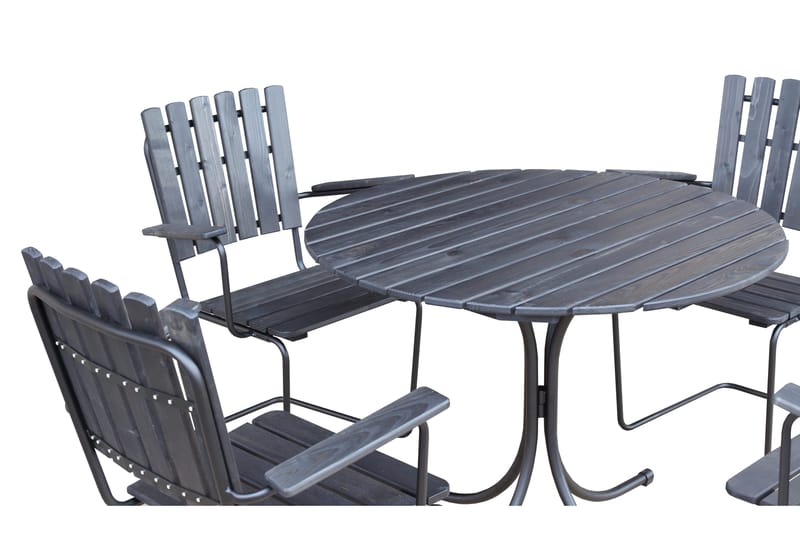 Vaxholm Spisegruppe Rund - Kaffesvart/Grå - Hagemøbler & utemiljø - Loungemøbler - Loungegrupper