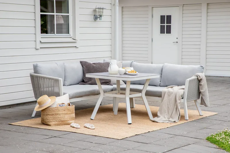 Virya Hjørneloungegruppe med Puter Grå - Venture Home - Hagemøbler & utemiljø - Loungemøbler - Loungegrupper