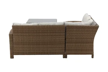 Watford hjørnesofa utendørs med utebord - Brun/natur - Hagemøbler & utemiljø - Loungemøbler - Loungegrupper