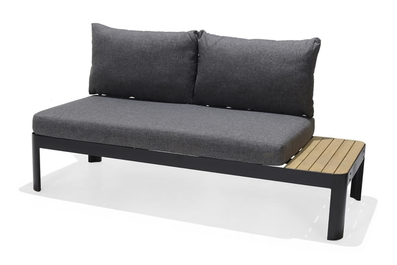 2-seter Sofa Portals - Svart/Tre - Loungesofaer - Balkongsofa - Utesofa