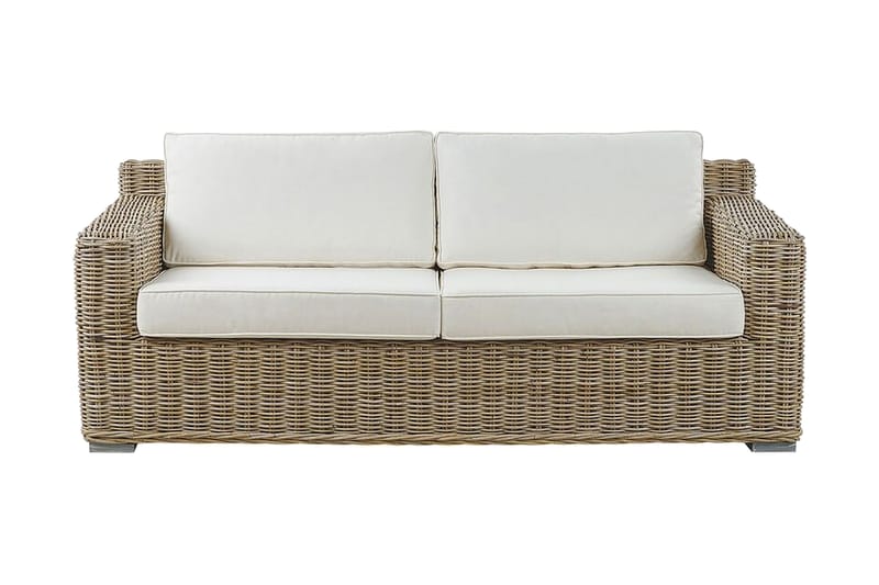 2-seters sofa Apriliana - Kunstrotting / Lys brun - Loungesofaer - Balkongsofa - Utesofa