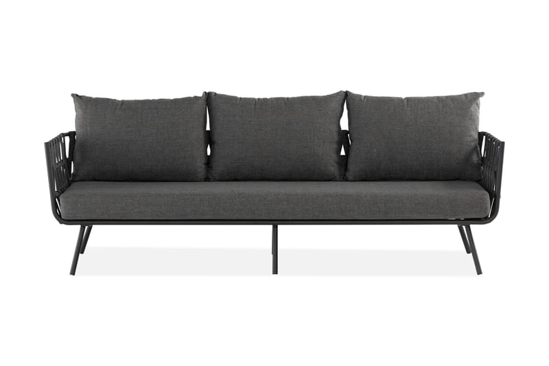 3-seters Sofa Sandina - Tau/Svart/Grå - Loungesofaer - Utesofa