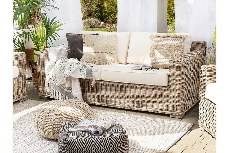 Apriliana 2-seters sofa - Kunstrotting / Lys brun - Hagemøbler & utemiljø - Loungemøbler - Loungesofaer