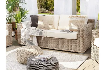 Apriliana 2-seters sofa - Kunstrotting / Lys brun - Hagemøbler & utemiljø - Loungemøbler - Loungesofaer