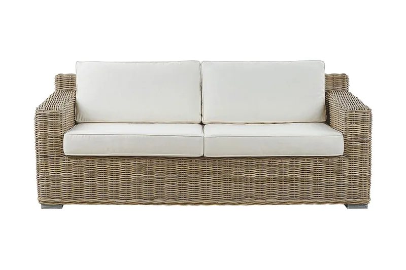 Apriliana 2-seters sofa, Kunstrotting / Lys brun