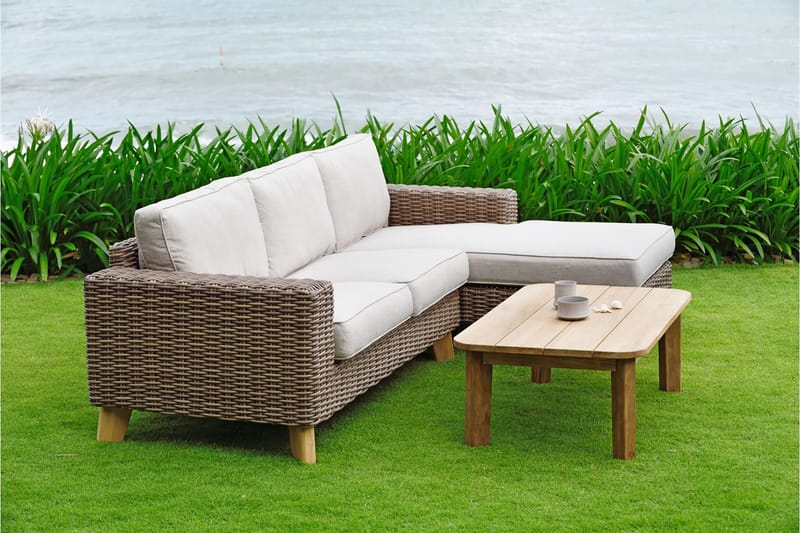 Barbados 2-seter Sofa Høyre - Beige - Hagemøbler & utemiljø - Loungemøbler - Loungesofaer