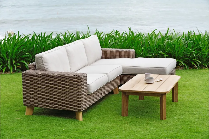 Barbados 2-seter Sofa Høyre - Beige - Hagemøbler & utemiljø - Loungemøbler - Loungesofaer
