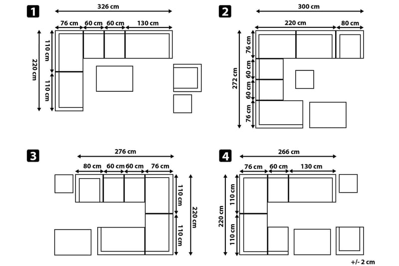 Calizza Loungegruppe Kunstrotting - Brun - Hagemøbler & utemiljø - Loungemøbler - Loungesofaer
