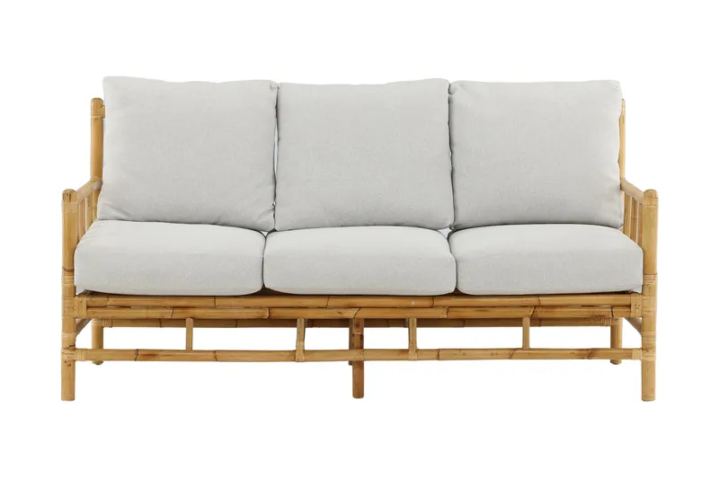Cane Sofa 3-seters, Brun/Hvit