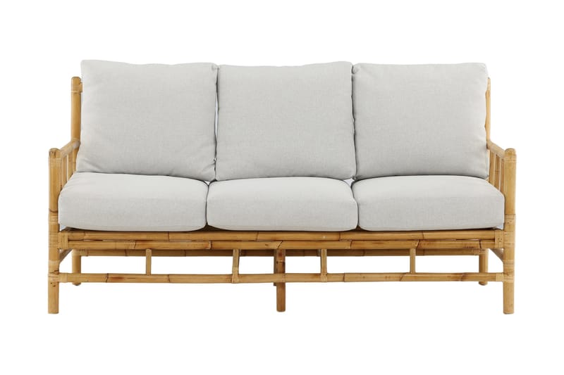 Cane Sofa 3-seters, Brun/Hvit