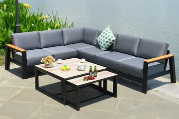 Felino Sofagruppe med Hjørnesofa Svart - Hagemøbler & utemiljø - Loungemøbler - Loungegrupper