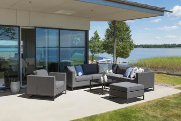 Hillerstorp Adelshamn hjørnesofa utendørs - Grå - Hagemøbler & utemiljø - Loungemøbler - Loungegrupper