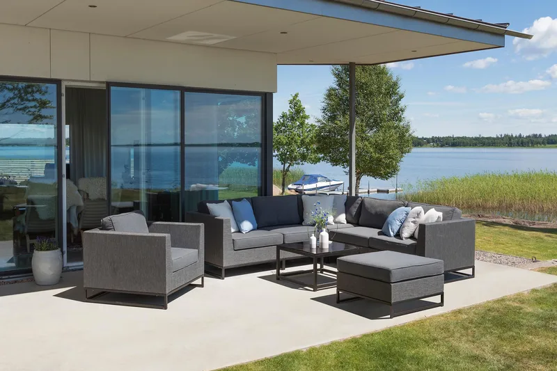 Hillerstorp Adelshamn hjørnesofa utendørs - Grå - Hagemøbler & utemiljø - Loungemøbler - Loungegrupper