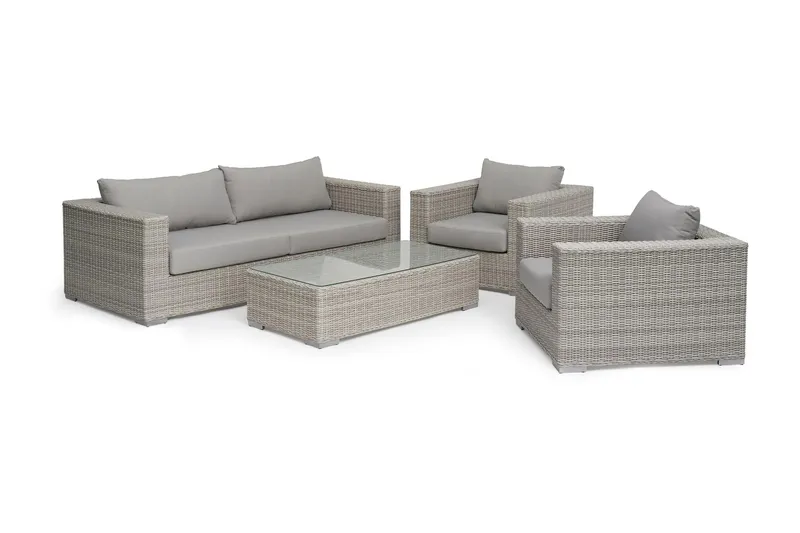 Hillerstorp Hamilton 3-seters utendørs sofa - Grå - Hagemøbler & utemiljø - Loungemøbler - Loungesofaer