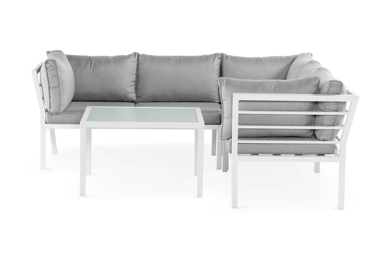 Hjørnesofa Ariany - Hvit/Grå - Loungesofaer - Utesofa