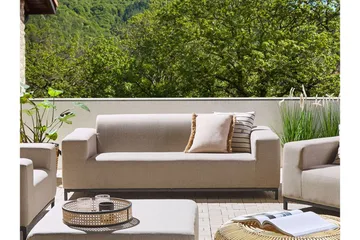 Hughen 3-seters Sofa - Beige / Svart - Hagemøbler & utemiljø - Loungemøbler - Loungesofaer