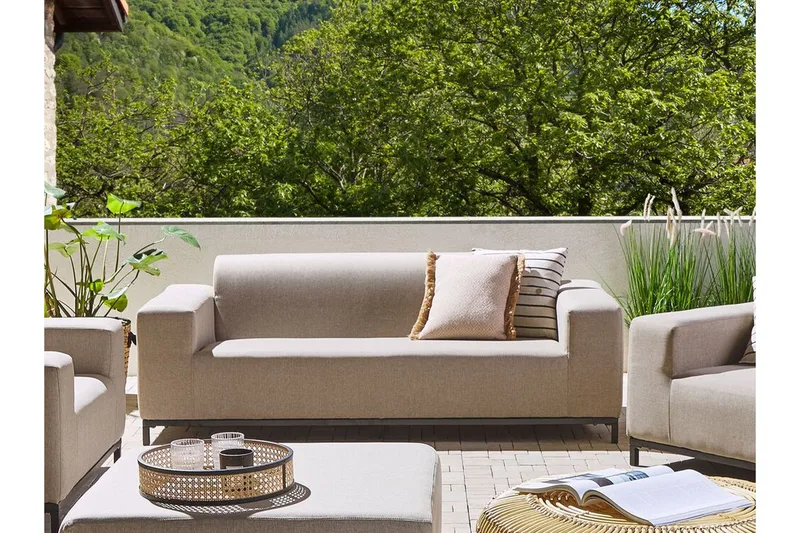 Hughen 3-seters Sofa - Beige / Svart - Hagemøbler & utemiljø - Loungemøbler - Loungesofaer