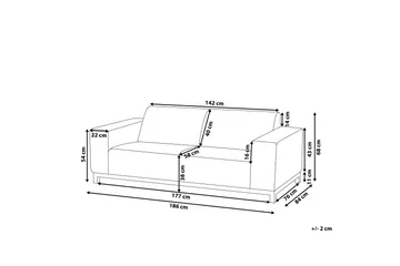 Hughen 3-seters Sofa - Beige / Svart - Hagemøbler & utemiljø - Loungemøbler - Loungesofaer