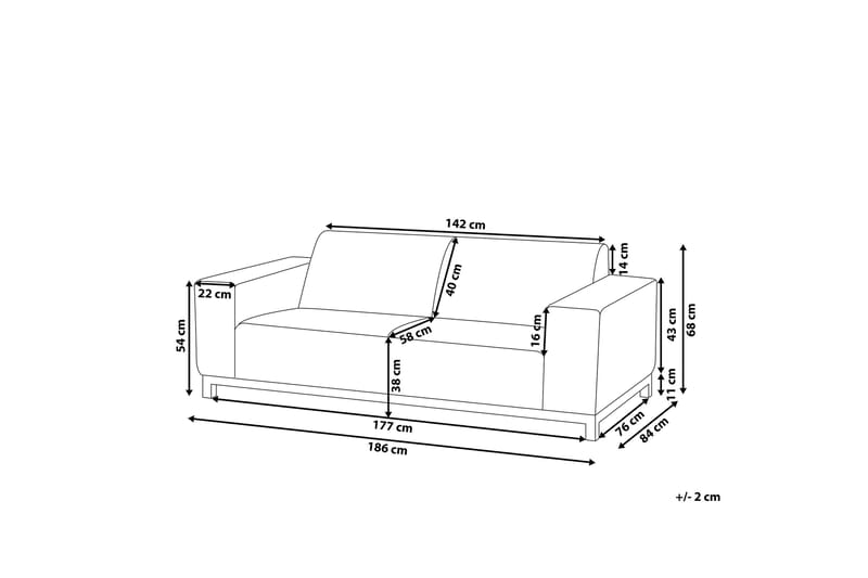 Hughen 3-seters Soffa - Grå/Svart - Hagemøbler & utemiljø - Loungemøbler - Loungesofaer