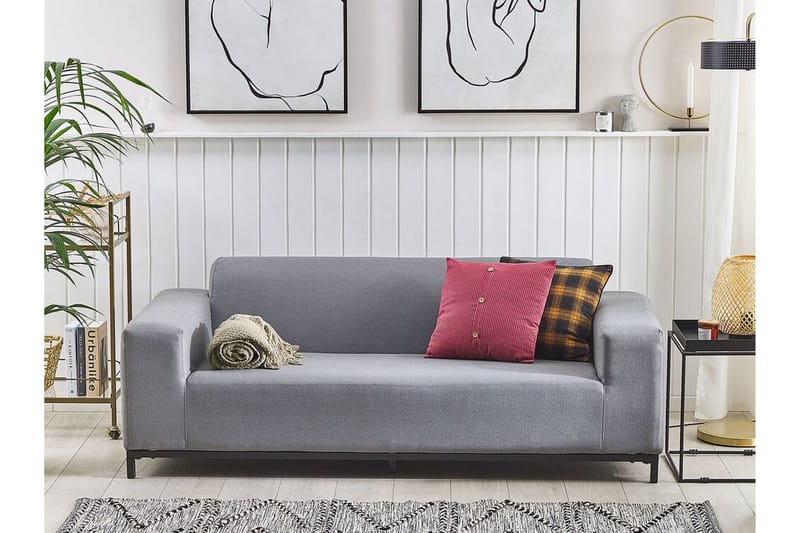 Hughen 3-seters Soffa - Grå/Svart - Hagemøbler & utemiljø - Loungemøbler - Loungesofaer