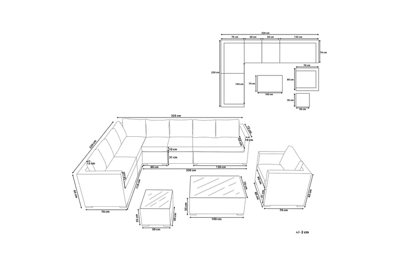 Loungegruppe Argyros Kunstrotting - Brun - Loungesofaer - Utesofa