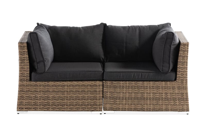 Loungesofa Wisconsin med Armstøtte 2-seters - Glass/Kunstrotting/Sand - Loungesofaer - Balkongsofa - Utesofa