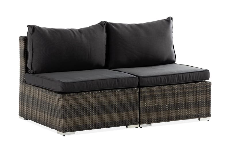 Loungesofa Wisconsin uten Armstøtte 2-seters - Kunstrotting/Grå - Hagemøbler & utemiljø - Loungemøbler - Loungesofaer