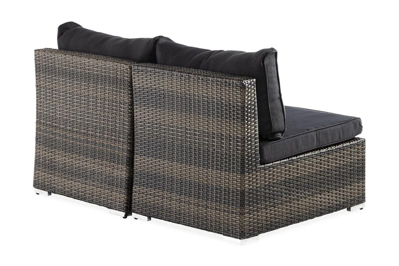 Loungesofa Wisconsin uten Armstøtte 2-seters - Kunstrotting/Grå - Hagemøbler & utemiljø - Loungemøbler - Loungesofaer