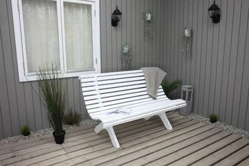 Norvald Hagebenk 140 cm - Hvit - Hagemøbler & utemiljø - Loungemøbler - Loungesofaer