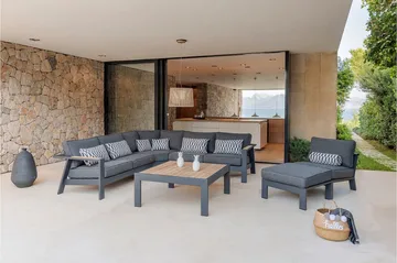 Palau 2-seter Sofa Venstre - Grå - Hagemøbler & utemiljø - Loungemøbler - Loungesofaer