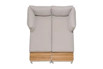Portals 2-seter Sofa - Hvit/Tre - Hagemøbler & utemiljø - Loungemøbler - Loungesofaer
