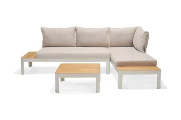 Portals 2-seter Sofa - Hvit/Tre - Hagemøbler & utemiljø - Loungemøbler - Loungesofaer