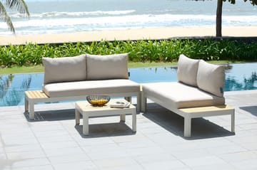 Portals 2-seter Sofa - Hvit/Tre - Hagemøbler & utemiljø - Loungemøbler - Loungesofaer