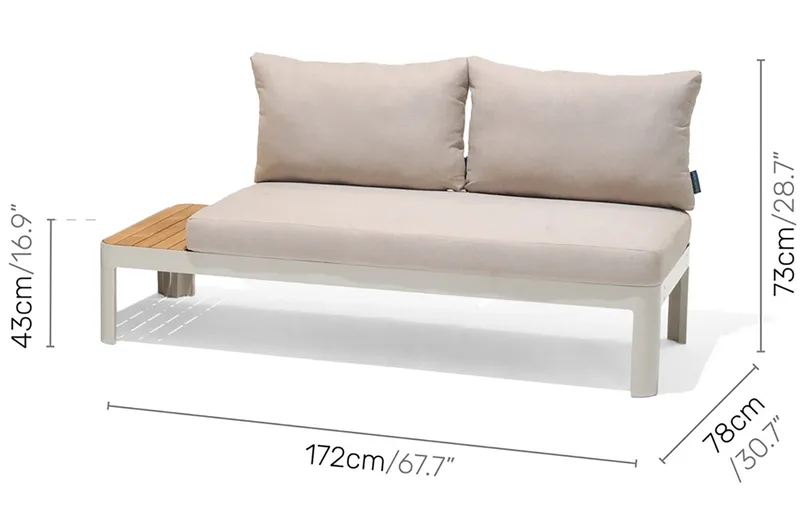 Portals 2-seter Sofa - Hvit/Tre - Hagemøbler & utemiljø - Loungemøbler - Loungesofaer