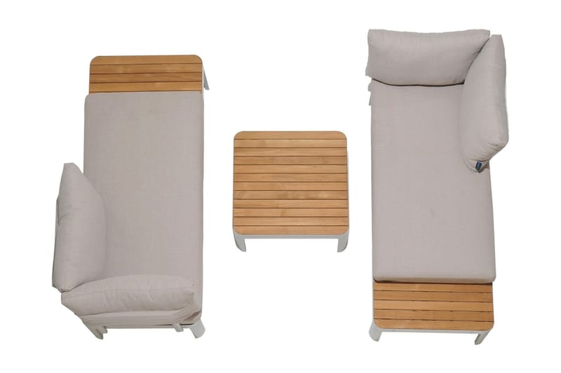 Portals 2-seter Sofa - Hvit/Tre - Hagemøbler & utemiljø - Loungemøbler - Loungesofaer