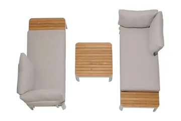 Portals 2-seter Sofa - Hvit/Tre - Hagemøbler & utemiljø - Loungemøbler - Loungesofaer