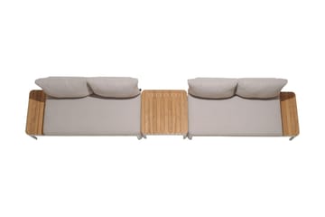 Portals 2-seter Sofa - Hvit/Tre - Hagemøbler & utemiljø - Loungemøbler - Loungesofaer