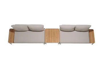 Portals 2-seter Sofa - Hvit/Tre - Hagemøbler & utemiljø - Loungemøbler - Loungesofaer