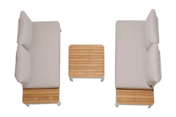 Portals 2-seter Sofa - Hvit/Tre - Hagemøbler & utemiljø - Loungemøbler - Loungesofaer