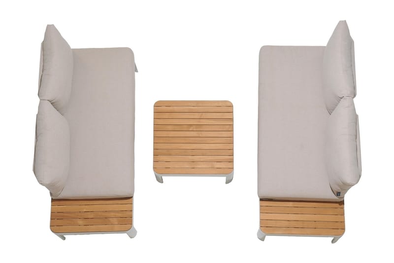 Portals 2-seter Sofa - Hvit/Tre - Hagemøbler & utemiljø - Loungemøbler - Loungesofaer