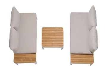 Portals 2-seter Sofa - Hvit/Tre - Hagemøbler & utemiljø - Loungemøbler - Loungesofaer