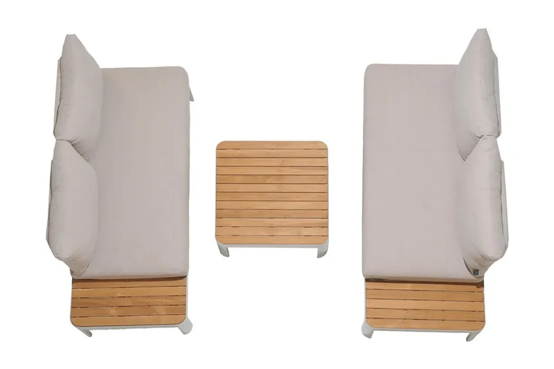 Portals 2-seter Sofa - Hvit/Tre - Hagemøbler & utemiljø - Loungemøbler - Loungesofaer